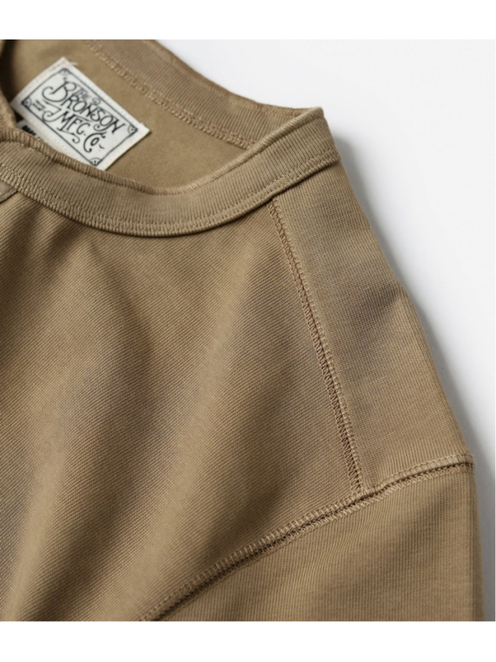 100% Cotton 14 oz Side Closing Henley Shirt Khaki Bronson Mfg Co Long Sleeve XL - Picture 8 of 15